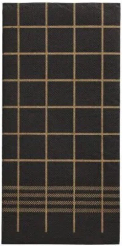 GAUTIER SERV. HANDDOEK ZWART/GOUD 40CM 1/8V.G812