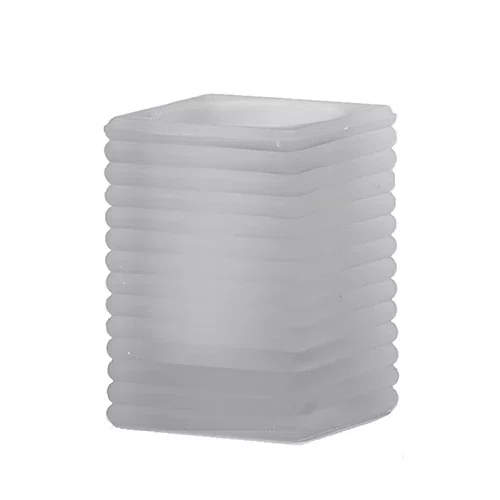 Q-LIGHTS SQUARE RIBBED GLASS MILK *910-06-01*