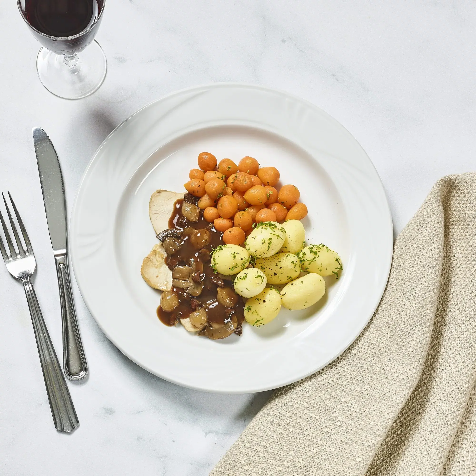DELI MEAL KALKOEN BORDALAISE WORTEL+AARDAPPEL