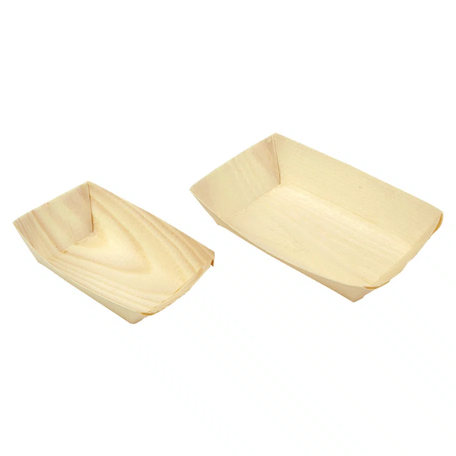 Plateau rectangulaire en bois 70 x 50 x 20 mm