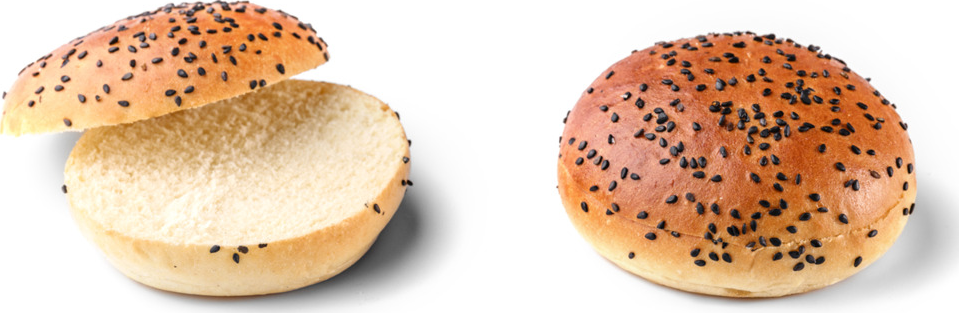 PREMIUM BRIOCHE BUN BLACK SESAME PRE-SLICED *2105244*