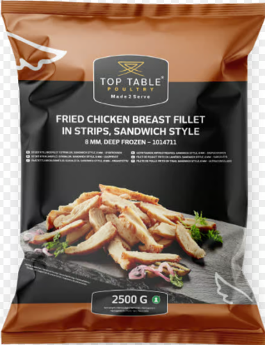 EUROP. KUIKENBORSTF. STRIPS 8-10MM FRY ROASTED *1014711*